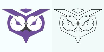 Clock icon in flat style, timer on color background. Vector design element