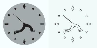 Clock watch icon in flat gradient style ui vector design