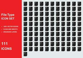 File type icon set vector