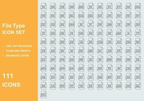File type icon set vector