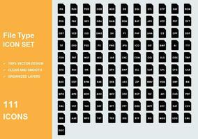File type icon set vector