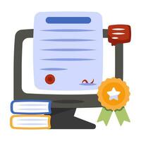 A unique design icon of online certificate vector