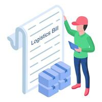 A unique design illustration of logistic invoice vector