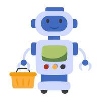 A colored design icon of shopping robot vector