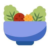 A creative design icon of salad bowl vector