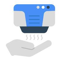 Conceptual icon of air hand dryer machine vector