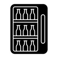 Vector design of wine cooler, solid icon