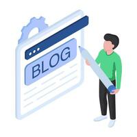 Trendy design illustration of blogging website vector