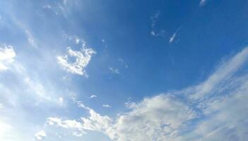 a blue sky with clouds and a few clouds, Blue sky, white cloud time lapse of clouds in the sky, the sun shines through the clouds in this photo, dramatic sky clouds photo