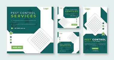 Pest Control Services Social Media Post for Online Marketing Promotion Banner, Story and Web Internet Ads Flyer vector