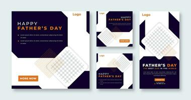 Father's Day Social Media Post for Online Marketing Promotion Banner, Story and Web Internet Ads Flyer vector