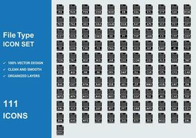 File type icon set vector