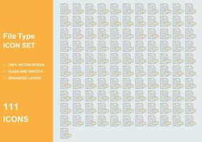 File type icon set vector