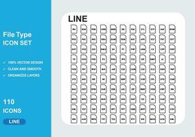 File type icon set vector