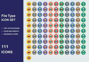 File type icon set vector