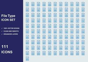 File type icon set vector