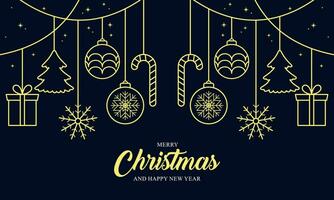 Merry Christmas decoration banner background vector