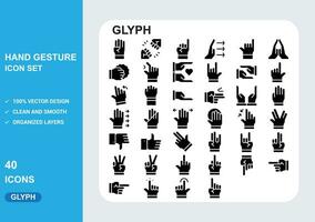 Hand gesture 30 line vector