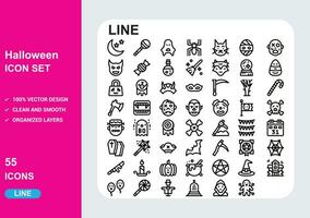 Halloween glyph detailed outline icon set Pro Vector