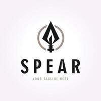spearhead logo illustration design, vintage spear icon vector