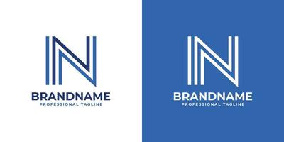 Letter IN Line Monogram Logo, suitable for business with IN or NI initials. vector