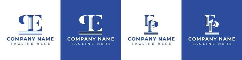 Letter EP and PE Pillar logo, suitable for business with PE or EP related to Pillar. vector
