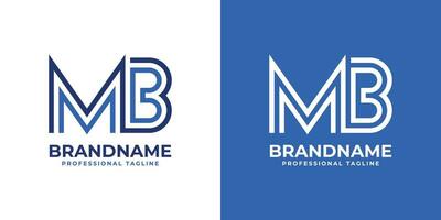 Letter MB Line Monogram Logo, suitable for business with MB or BM initials. vector