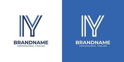 Letter IY Line Monogram Logo, suitable for business with IY or YI initials. vector