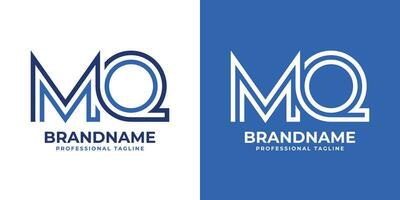 Letter MQ Line Monogram Logo, suitable for business with MQ or QM initials. vector