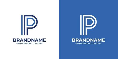 Letter IP Line Monogram Logo, suitable for business with IP or PI initials. vector