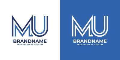 Letter MU Line Monogram Logo, suitable for business with MU or UM initials. vector