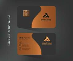 Luxury and elegant dark business card template with flat user interface vector