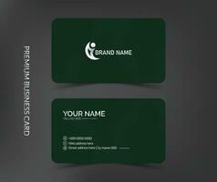Modern and corporate business card template design with dark background and mockup vector