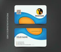 Abstract double side business card  template design and professional visiting card. vector