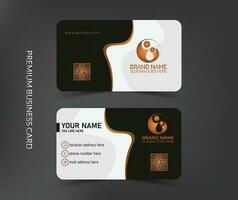 Elegant luxury golden business card template layout with mockup vector