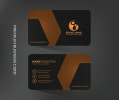 Premium luxury business card template design,Professional dark and golden business card. vector