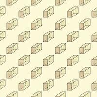 Geometry Education colored pattern with vector parallelepiped symbol seamless background