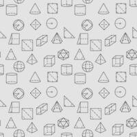 Geometry vector simple seamless pattern in outline style. Geometric Shapes background