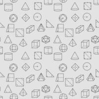 Geometry vector simple seamless pattern in outline style. Geometric Shapes background