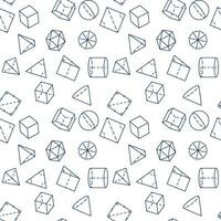 Geometric Shapes vector outline seamless pattern - Geometry and Math concept background