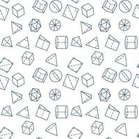 Geometric Shapes vector outline seamless pattern - Geometry and Math concept background