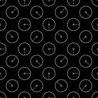 Circle Mathematics Figure thin line dark seamless pattern. Geometry Education vector background