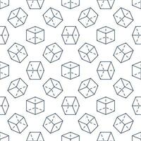 Geometry Science concept vector line seamless pattern with Geometrical Cube symbol