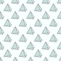 Tetrahedron Mathematics Figure colored seamless pattern - Geometry Education vector background