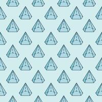 Pentagonal cone shape blue vector seamless pattern. Geometry Science background