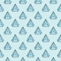 Pentagonal cone shape blue vector seamless pattern. Geometry Science background