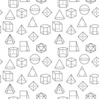 Geometric Shapes minimal seamless pattern in line style - vector Geometry background