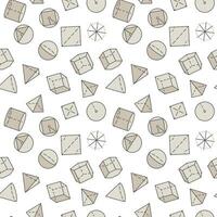 Mathematics Figures and Shapes colored seamless pattern - Geometry Science vector background