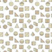 Geometry and Math Education concept vector colored seamless pattern with Geometrical Figures sign