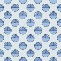 Circle Geometric Shape blue seamless pattern - vector Geometry concept modern background